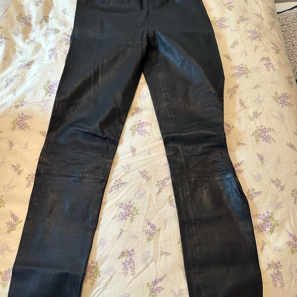 Walter Baker Charcoal Leather Trousers